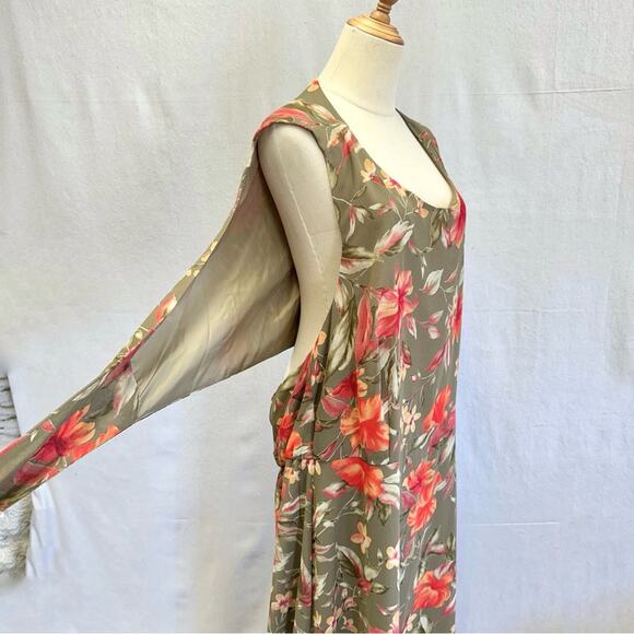 Coldwater Creek plus size open back bodice wrap floral print maxi dress size 22W - Picture 10 of 14